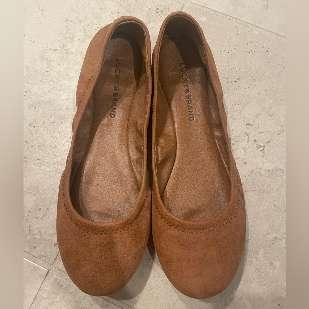 Lucky Brand Brown Leather Flat
